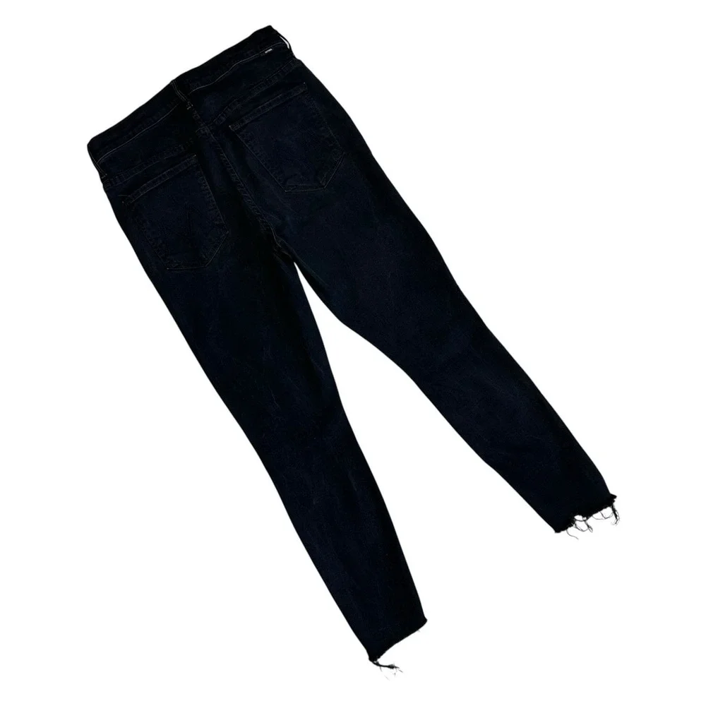 Mother Stunner Zip Ankle Step Fray Jeans Size 31 Black USA Not Guilty Wash - Picture 3 of 13